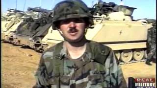 M1A1 TANK AND M163 AIR DEFENSE VEHICLE PREP FOR ATTACK IN DESERT STORM Part 1 [upl. by Driskill]