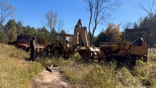 Moving an old backhoe with the old crawler ￼ [upl. by Ycniuqed]