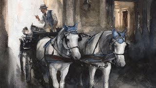 Watercolor  Speed painting  Vienna Cityscape 5  Timelapse [upl. by Mott]