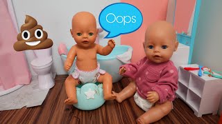 Baby born doll has an accident baby doll Evening Routine [upl. by Celinda]