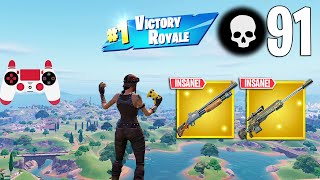 91 Elimination Solo Vs Squads Gameplay Wins Fortnite Chapter 5 PS4 Controller [upl. by Dawna880]