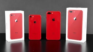 Apple iPhone 8 amp 8 Plus RED Unboxing amp Review [upl. by Akemak]