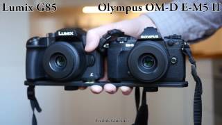 Lumix G85 vs Olympus EM5 II video stabilization [upl. by Callida978]