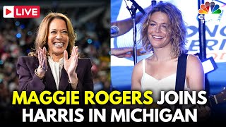 LIVE Singer Maggie Rogers Joins Kamala Harris Tim Walz Campaign Rally in Ann Arbor Michigan N18G [upl. by Spooner]