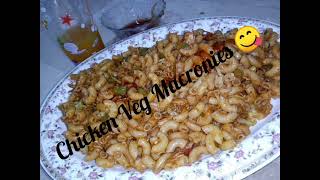 Chicken Veg Macronies 😋😋 Jhat Pat Recipe [upl. by Llerahs]