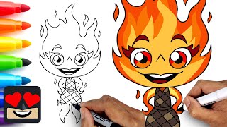 How To Draw Ember  Elemental [upl. by Aiza441]