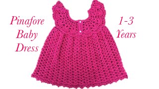 How to crochet girl’s pinafore dress for 13 years 136 by Crochet for Baby [upl. by Hoes]