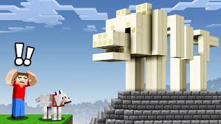 My Friend Built Me A TROLL PET DOG STATUE In Our Minecraft World [upl. by Notsyrb]