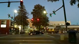 Downtown Lafayette Louisiana USA at Dusk on a Friday evening  Driving Tours [upl. by Pietrek739]