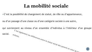 la mobilite sociale [upl. by Winni]