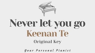 Never let you go  Keenan Te Original Key Karaoke  Piano Instrumental Cover with Lyrics [upl. by Onitrof]