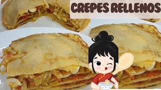 crepes Rellenos de pollo Guisado y huevos [upl. by Demaria]