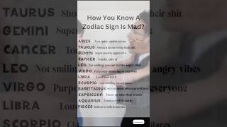 HOW YOU KNOW A ZODIAC SIGN IS MAD  😳🤯 shorts zodiac youtubeshorts viral video [upl. by Erlene]