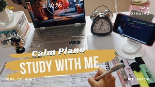 ASMR Study with me  POMODORO 5010 ✍️🏻 Calm Piano bgm 🎹 🎶 [upl. by Carmelina444]