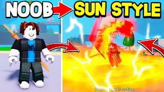 NOOB FINDS EASY INSTANT SUN STYLE IN ANIME FIGHTING SIMULATOR Roblox [upl. by Hailahk]