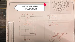 ORTHOGRAPHIC PROJECTION IN ENGINEERING DRAWING [upl. by Coyle]