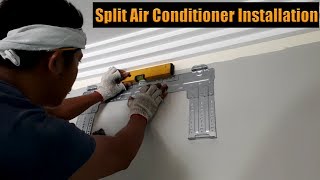 Split Air Conditioner Installation Split Air Conditioner ko lagaane Ka Tarika Urdu Hindi [upl. by Yovonnda987]