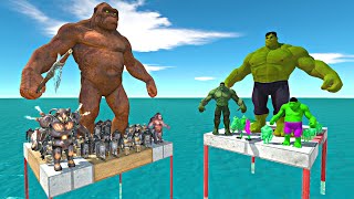 Mutant Primates Army Falling and Fight Hulk Team  Animal Revolt Battle Simulator [upl. by Alan]