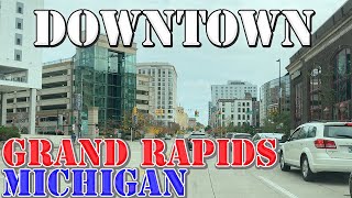 Grand Rapids  Michigan  4K Downtown Drive [upl. by Packton]