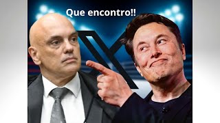 Elon Musk e Alexandre de Moraes em Nova York 02 [upl. by Anirtap259]