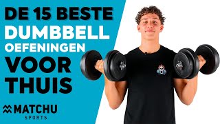 DUMBBELL OEFENINGEN  15 oefeningen om je hele lichaam te trainen met een set halters [upl. by Keppel473]