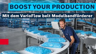 DE Bosch Rexroth Modulbandförderer VarioFlow belt – BOOST YOUR PRODUCTION [upl. by Conte]