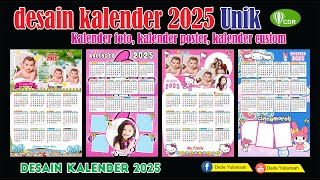 DESAIN KALENDER TAHUN 2025 UNIK CORELDRAW [upl. by Brod]