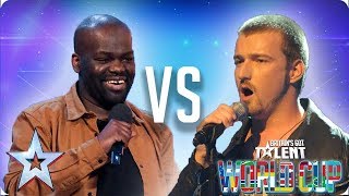 Daliso Chaponda vs Jai McDowall  Britains Got Talent World Cup 2018 [upl. by Naginarb]