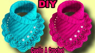 Cuello a crochet en punto abanicos 3D Paso A Paso [upl. by Maure]