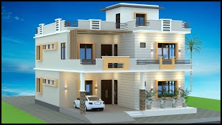 36X43 2 Floor 4 Bedroom 3D House Design  6 Room Villa Design  Gopal Architecture [upl. by Christa]