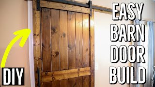 How to Make amp Install a Barn Door  EASY [upl. by Abijah]