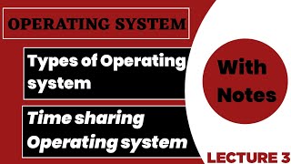 Time sharing Operating system  classification of os  Types of os  Lecture 3 [upl. by Ojoj]