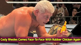 Cody Rhodes Comes Face To Face With Rubber Chicken Again During WWE Live Event [upl. by Ainollopa]