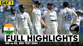 India vs New Zealand 3rd Test Cricket Match Day 3 Full Highlights Cricket Live Highlights 3112024 [upl. by Krissy]