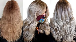 SMOKEY PLATINUM BLONDE  LivedIn Hair Color Tutorial  Redken Shades EQ  Daniella Benita [upl. by Dilan34]