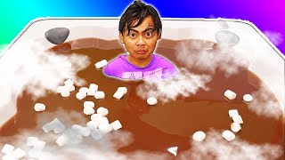 Hot Chocolate Hot Tub Bath Challenge [upl. by Seraphim562]