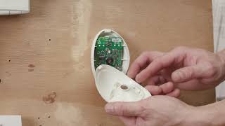 VISONIC WIRELESS ALARM SENSOR BATTERY  HOW TO CHANGE [upl. by Porter]