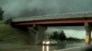 Tornado Survivor Hides Under Overpass [upl. by Nnylaj187]