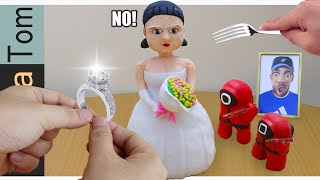 I proposed to Squid Game Bride failed Eating Clay Food ASMR mukbang animation [upl. by Sande]