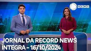 Jornal da Record News  16102024 [upl. by Ahkos]