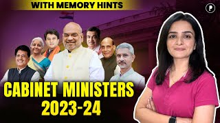 Updated List of New Cabinet Ministers 202324 with Memory Tricks  कैबिनेट मंत्री 202324 [upl. by Phillida875]