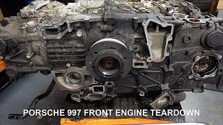 STRIPPING A BORE SCORED PORSCHE 997  FRONT ENGINE TEARDOWN PART 3 [upl. by Rohn]