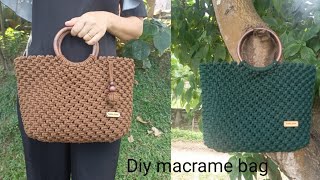 Diy macrame bag how to make macrame bag step by step macrame bag tutorial [upl. by Ydderf979]