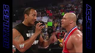 Kurt Angle confronts The Rock  SmackDown 2002 2 [upl. by Sweatt]