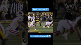 Youve gotta see this crazy interception from the Iowa Hawkeyes [upl. by Ahsinotna556]