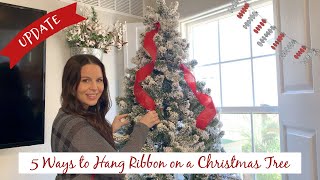 How to Hang Ribbon on a Christmas Tree 5 Ways to Hang Ribbon on Christmas Tree [upl. by Einnob]