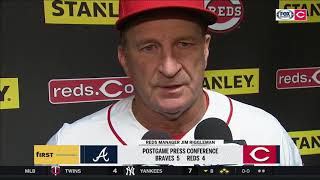 Jim Riggleman credits Atlanta pitching for keeping Reds at bay [upl. by Yar]