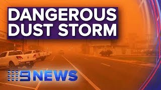 Dust storm turns northwest Victorian skies orange  Nine News Australia [upl. by Launce32]