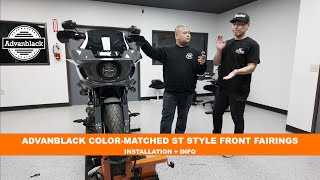 ADVANBLACK ST STYLE FRONT FAIRINGS FOR HARLEY LOW RIDER S  Installation and Info [upl. by Castro]