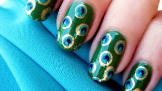 Pretty Peacock Nail Art [upl. by Nimajneb]